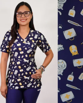 Delantal mujer tela elasticado estampado animalitos 2504