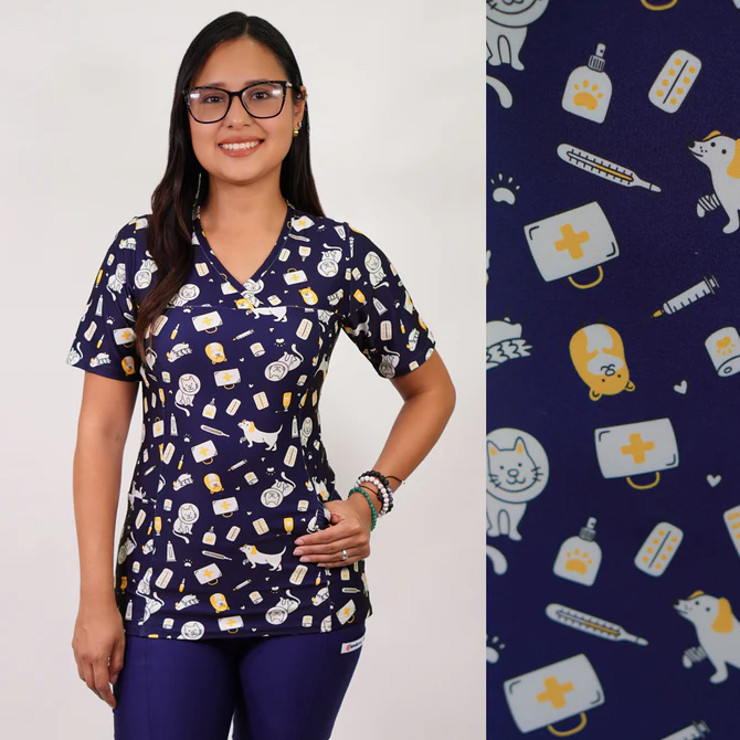 Delantal mujer tela elasticado estampado animalitos 2504