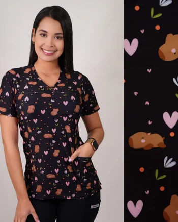 Delantal mujer elasticado capibara negro 2517