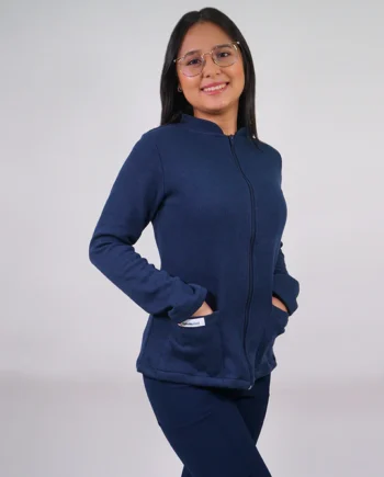 Poleron clinico texturado mujer azul marino 599-1