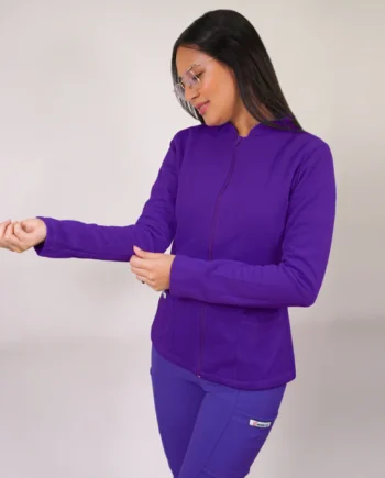 Poleron clinico texturado mujer morado 599-4