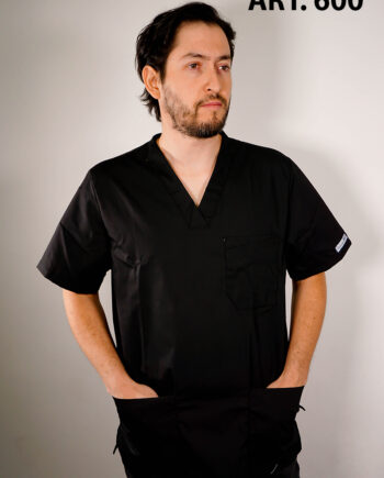 Delantal poplin hombre negro