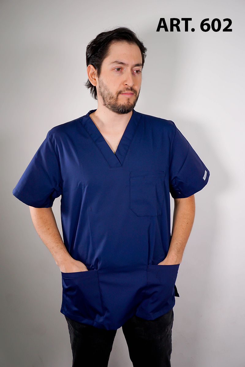 Delantal poplin hombre azul marino
