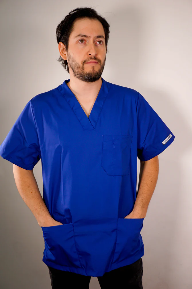 Delantal poplin hombre azul rey