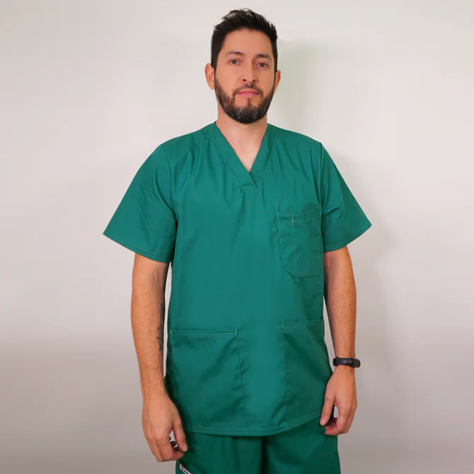 Delantal poplin hombre verde jade