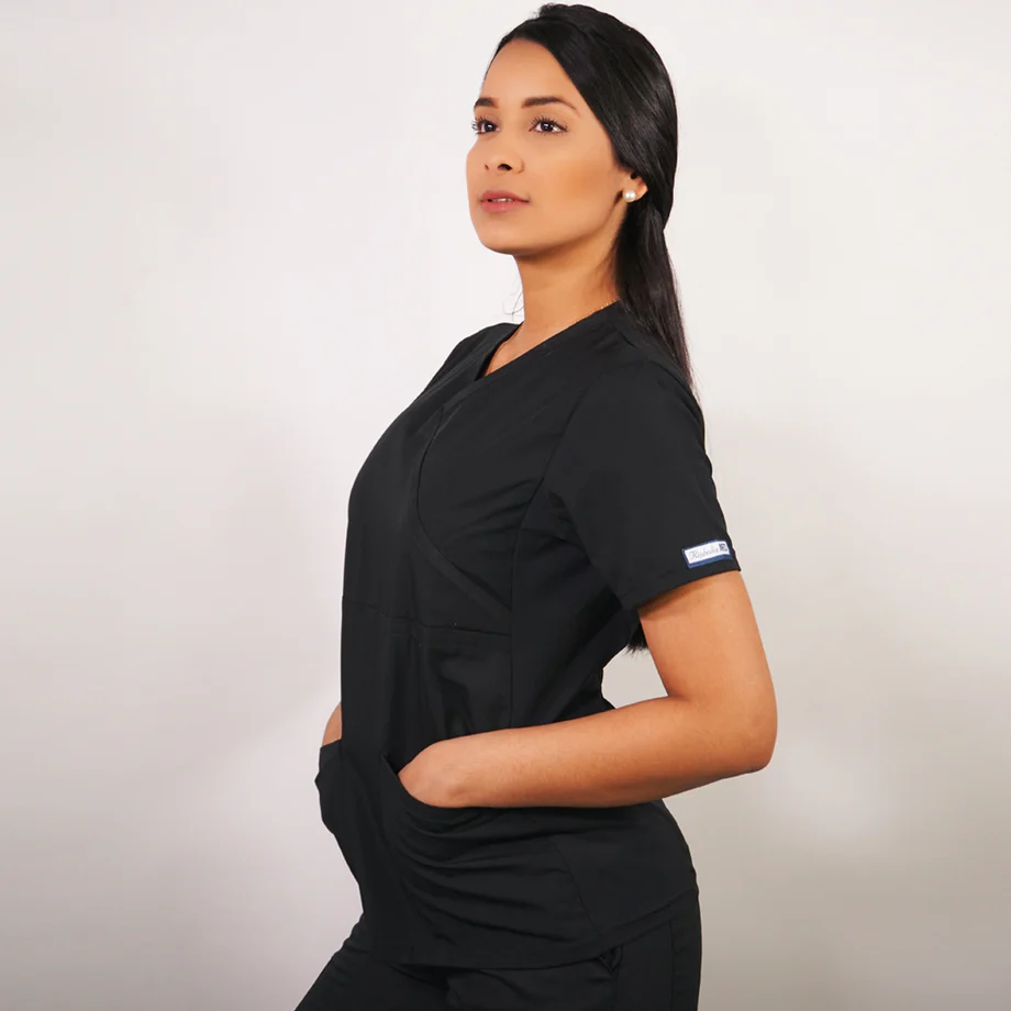 Delantal mujer tela poplin negro 700