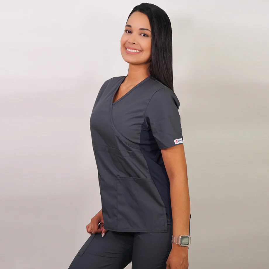 Delantal mujer tela poplin gris 710