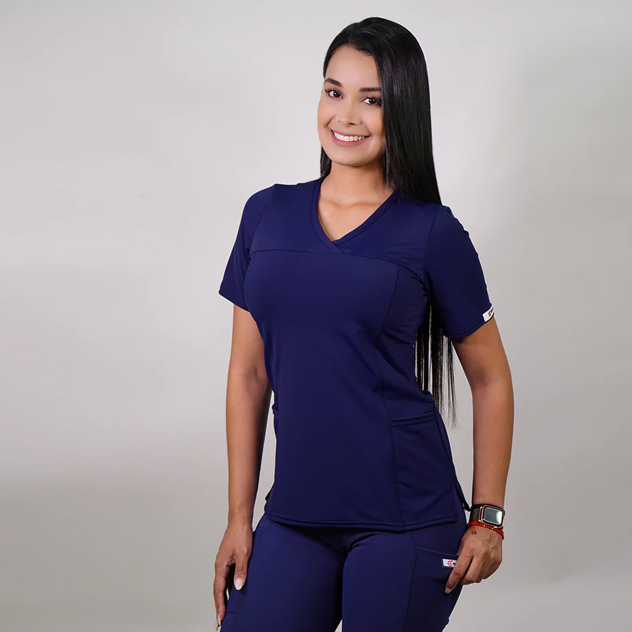 Delantal mujer elasticado azul marino 760