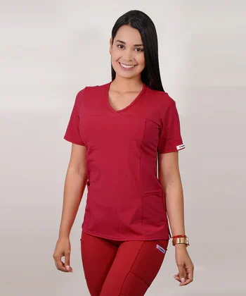 Delantal mujer tela elasticado rojo 764