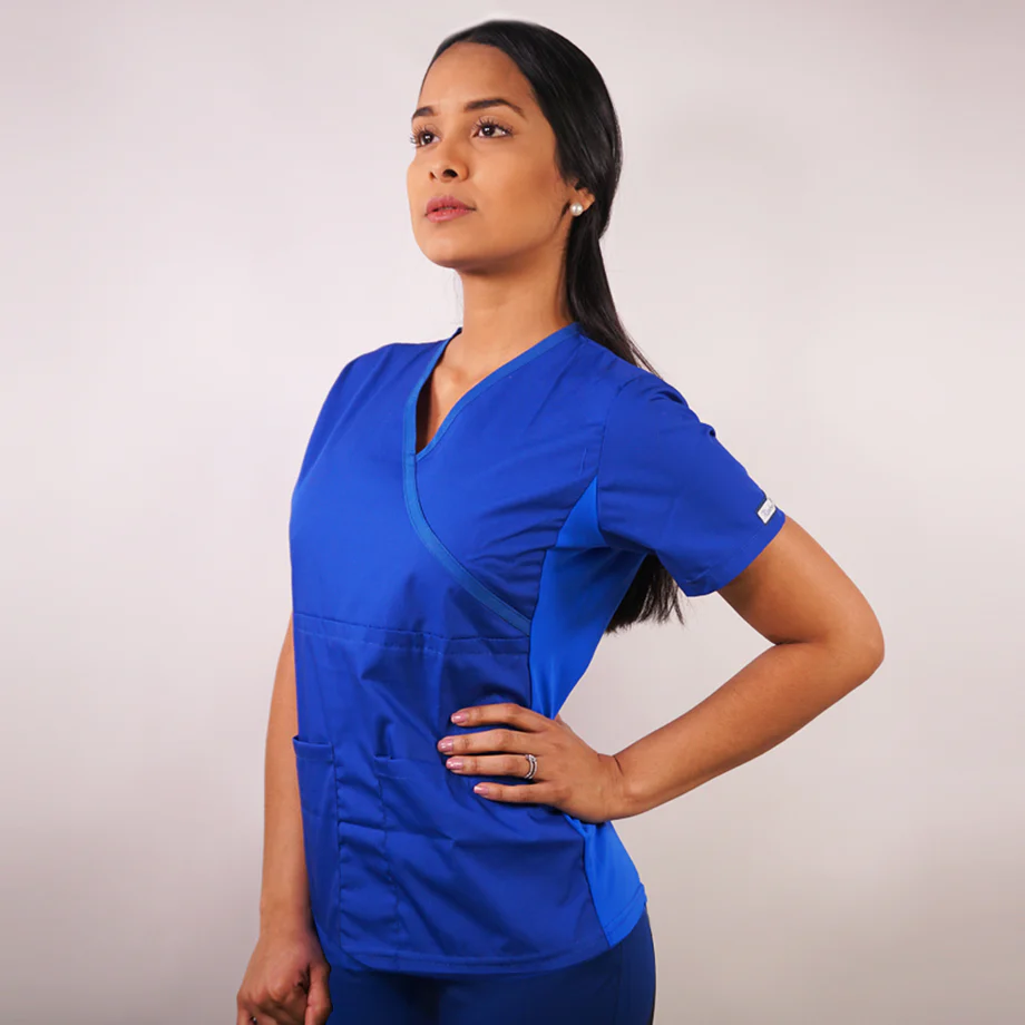 Delantal mujer tela poplin azul rey 791