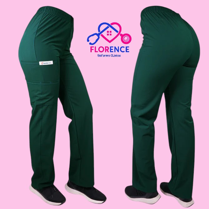 Pantalon antifluido recto hombre verde botella