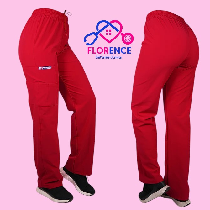Pantalon antifluido recto hombre rojo