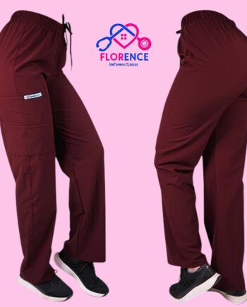 Pantalon antifluido recto hombre burdeo