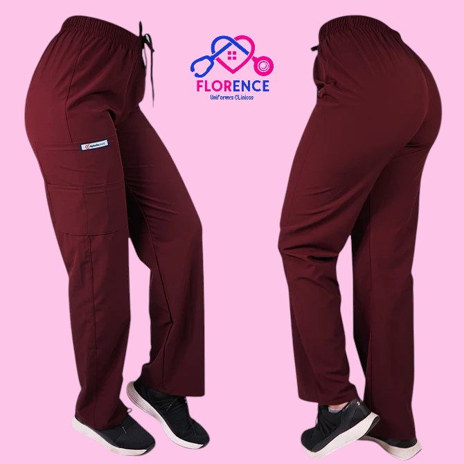 Pantalon antifluido recto hombre burdeo
