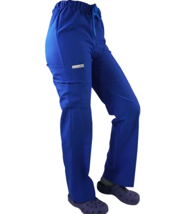 Pantalon tela poplin azul rey-814