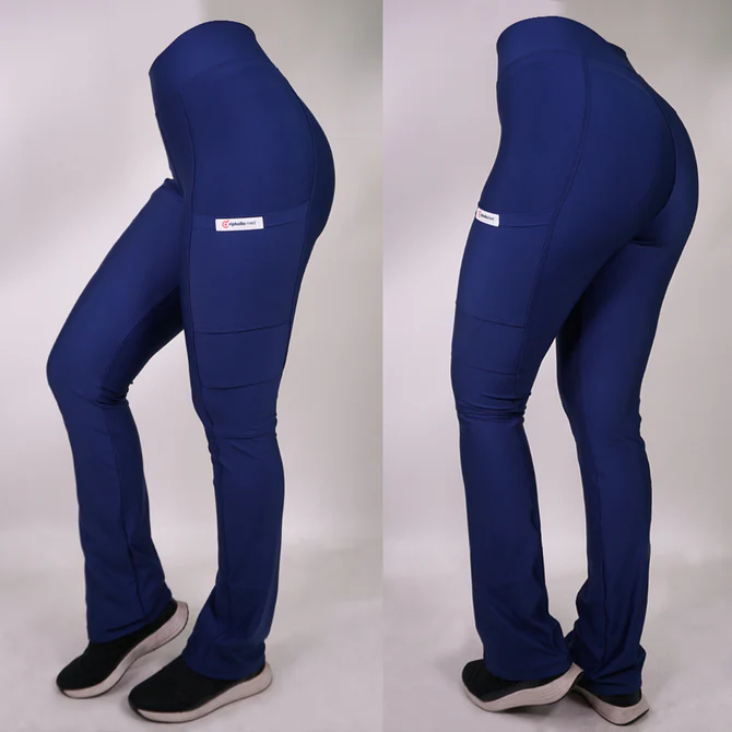 Pantalon clinico extra elasticado spandex azul marino