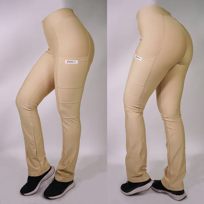 Pantalon clinico extra elasticado color beige