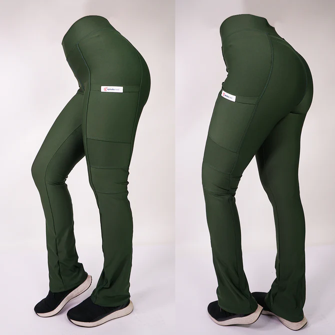 Pantalon clinico extra elasticado verde botella