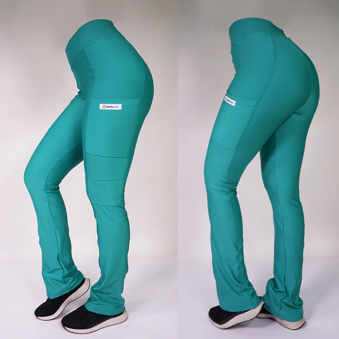 Pantalon clinico extra elasticado spandex verde esmeralda