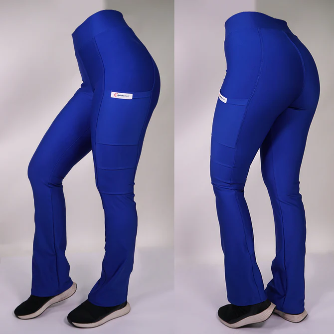 Pantalon clinico extra elasticado spandex azul rey