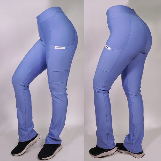 Pantalon clinico extra elasticado spandex celeste