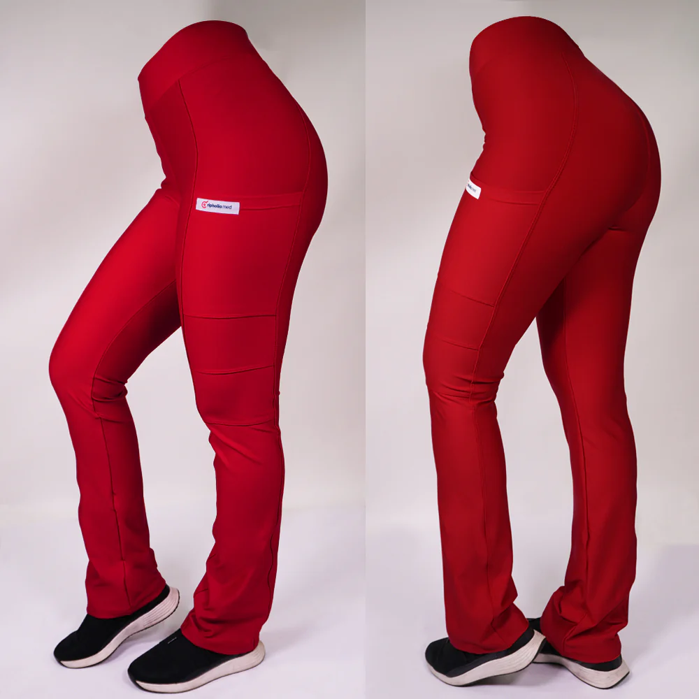 Pantalon clinico extra elasticado spandex rojo