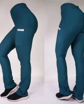 Pantalon clinico extra elasticado spandex verde petroleo