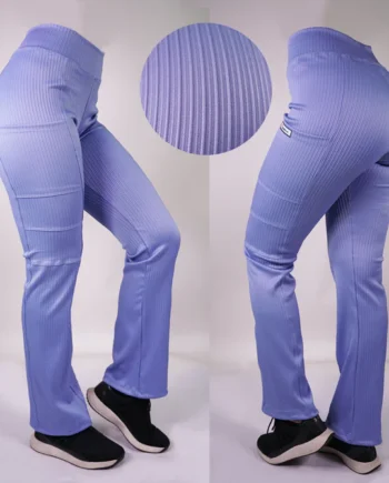 Pantalon rib color celeste