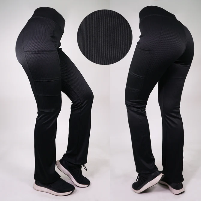 Pantalon rib color negro