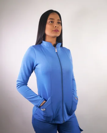 Polerón clínico spandex celeste 909