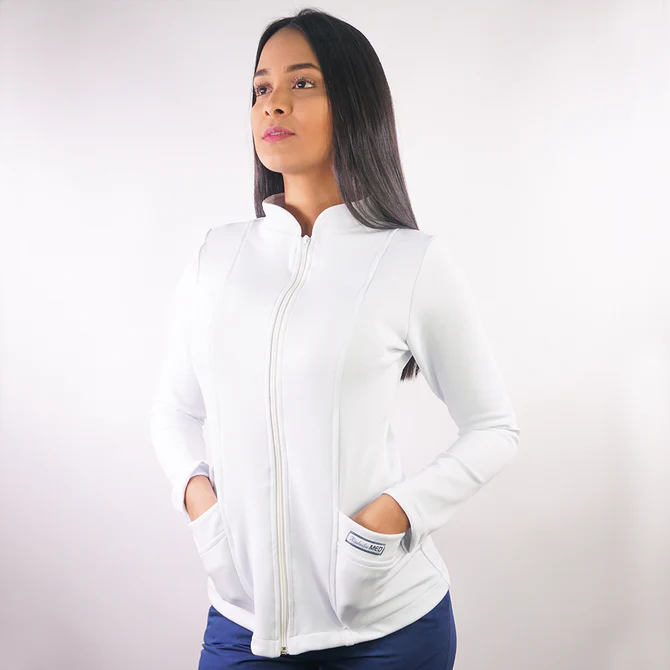 Polerón clínico spandex blanco 910