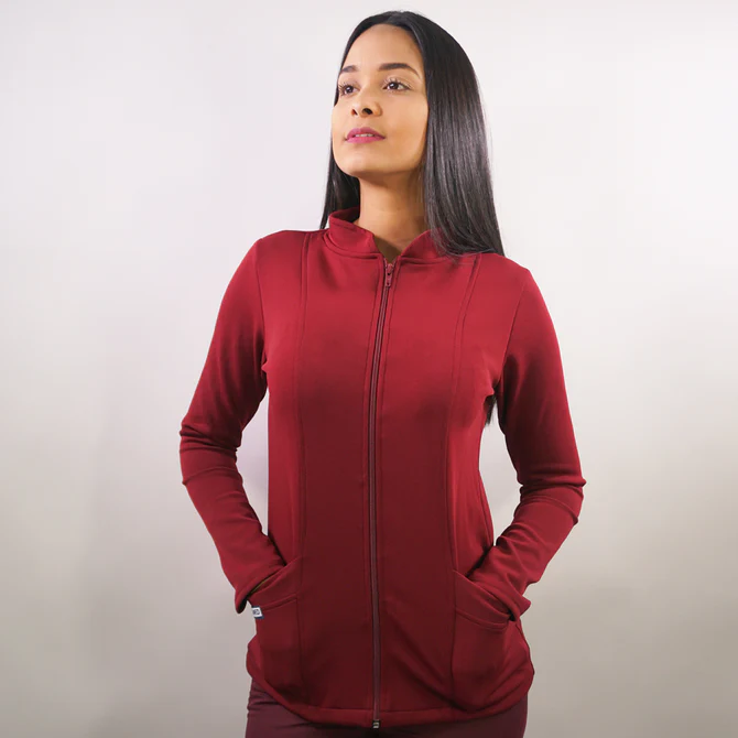 Polerón clínico spandex burdeo