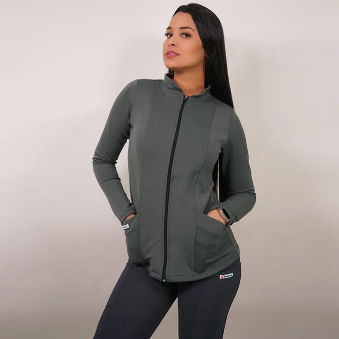 Polerón clínico spandex gris 914