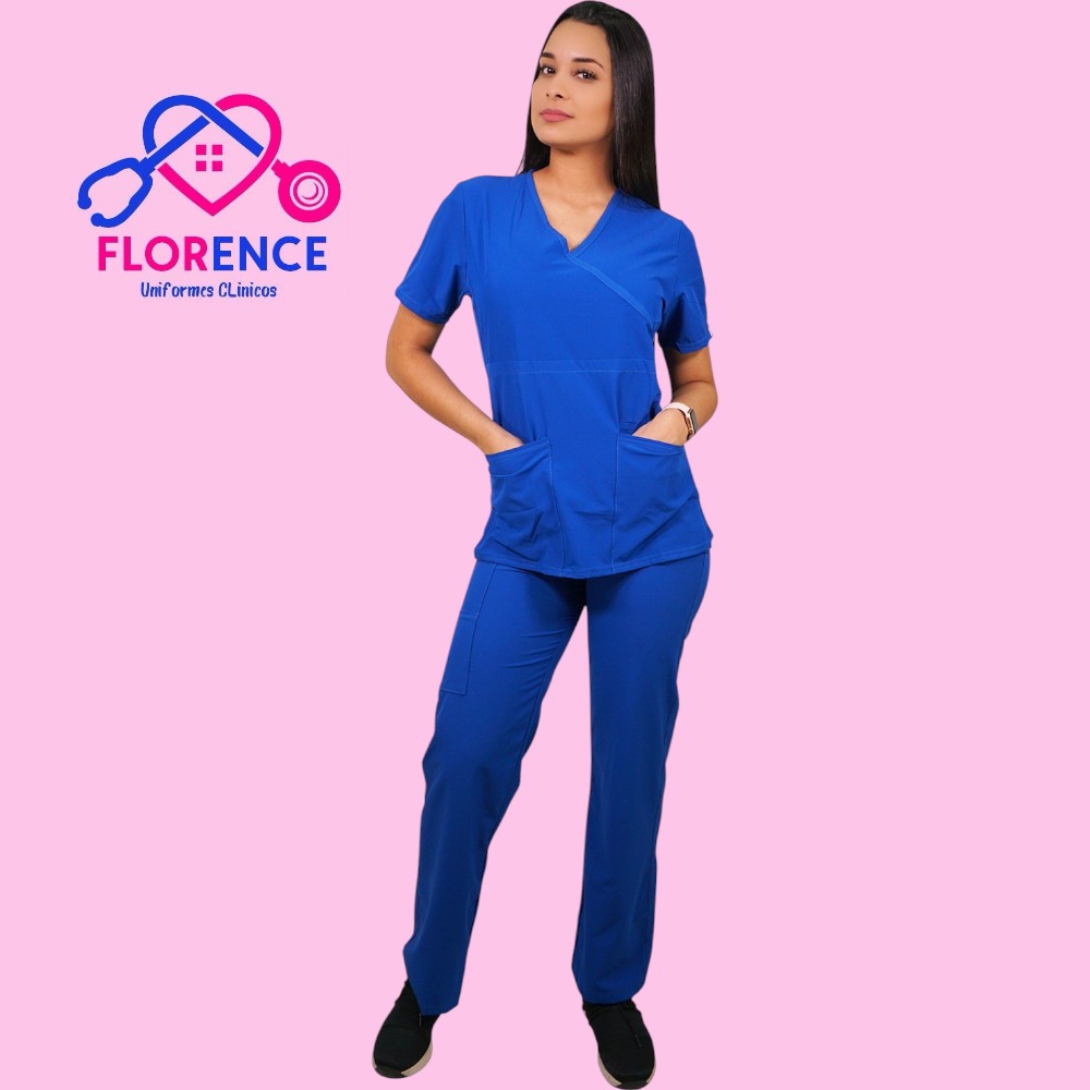 Conjunto antifluidos azul rey-pantalon recto