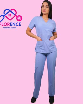 Conjunto antifluidos celeste-pantalon recto