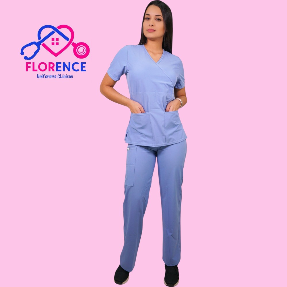 Conjunto antifluidos celeste-pantalon recto