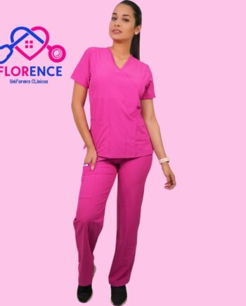 Conjunto antifluidos fuscia-pantalon recto