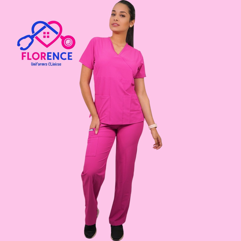 Conjunto antifluidos fuscia-pantalon recto