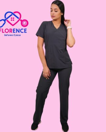 Conjunto antifluidos gris acero-pantalon recto