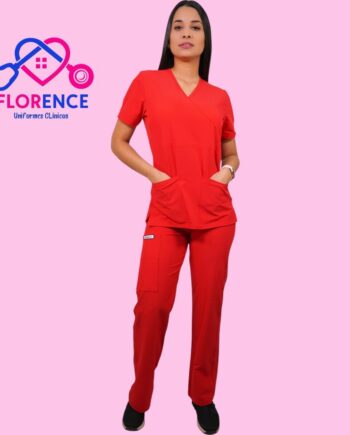 Conjunto antifluidos rojo-pantalon recto