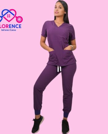Conjunto antifluidos morado con jogger
