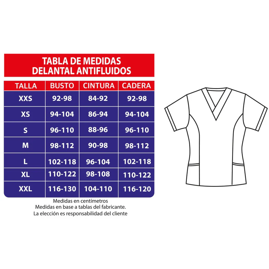 Delantal antifluidos mujer burdeo 2411