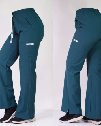 Pantalon antifluido modelo roma verde petroleo-9