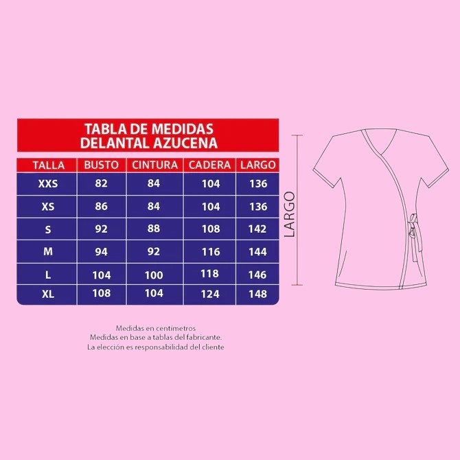 Delantal antifluido modelo azucena celeste