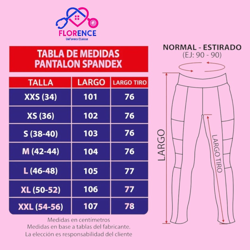 Pantalon clinico extra elasticado spandex azul marino