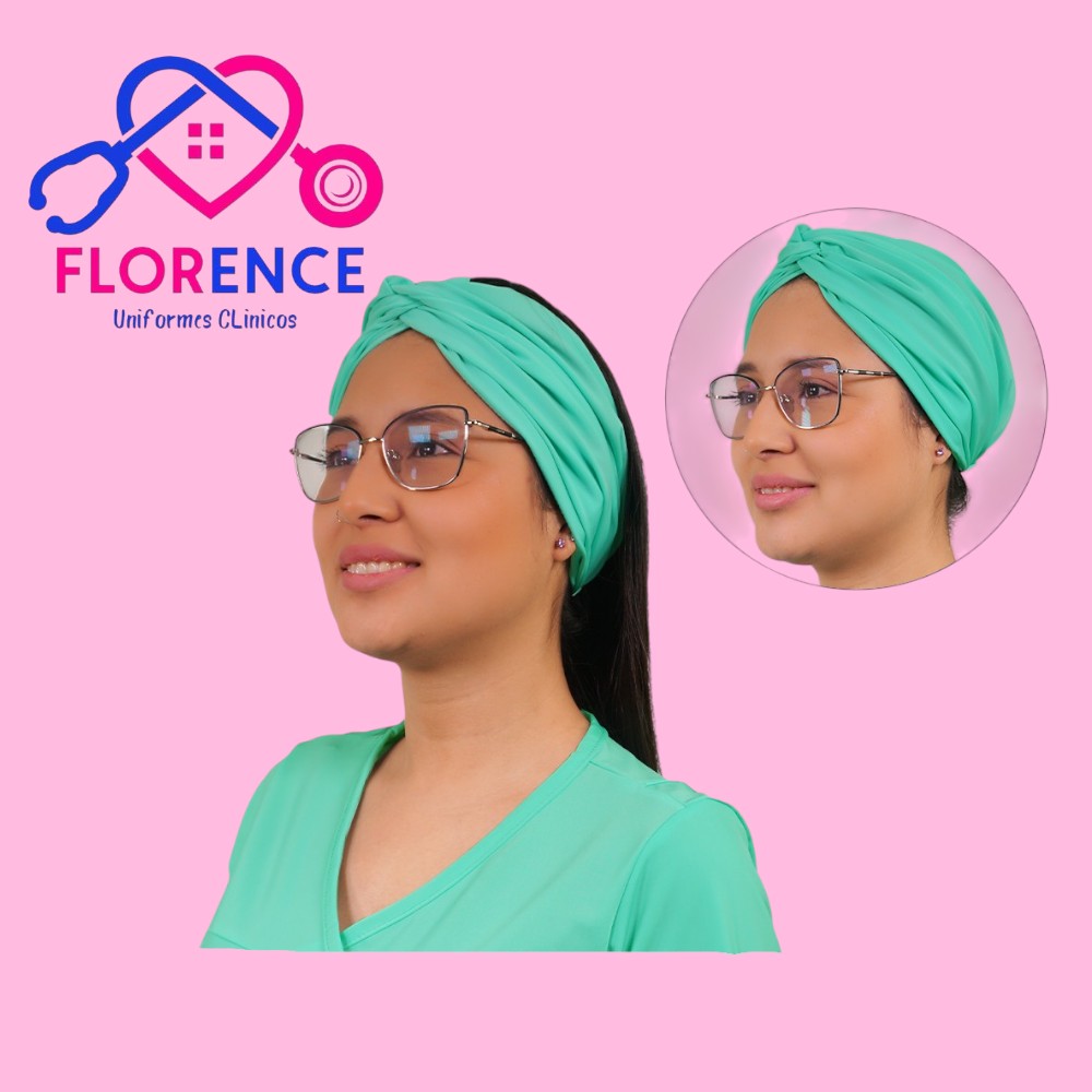 Turbante clinico verde pastel spandex tbt-22