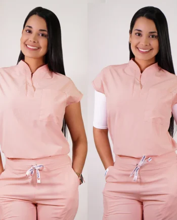Delantal antifluido modelo amapola rosa pastel-16