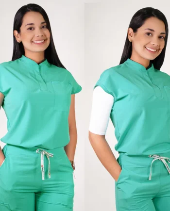 Delantal antifluido amapola verde pastel-17