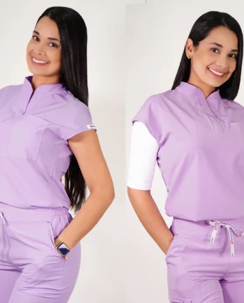 Delantal antifluido modelo amapola lila pastel-18