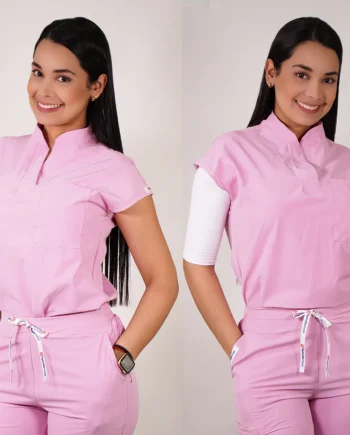 Delantal antifluido modelo amapola rosado-19